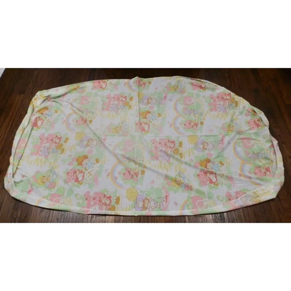 VTG 80s Strawberry Shortcake Twin Sheet Set American Greetings Rainbows Friends